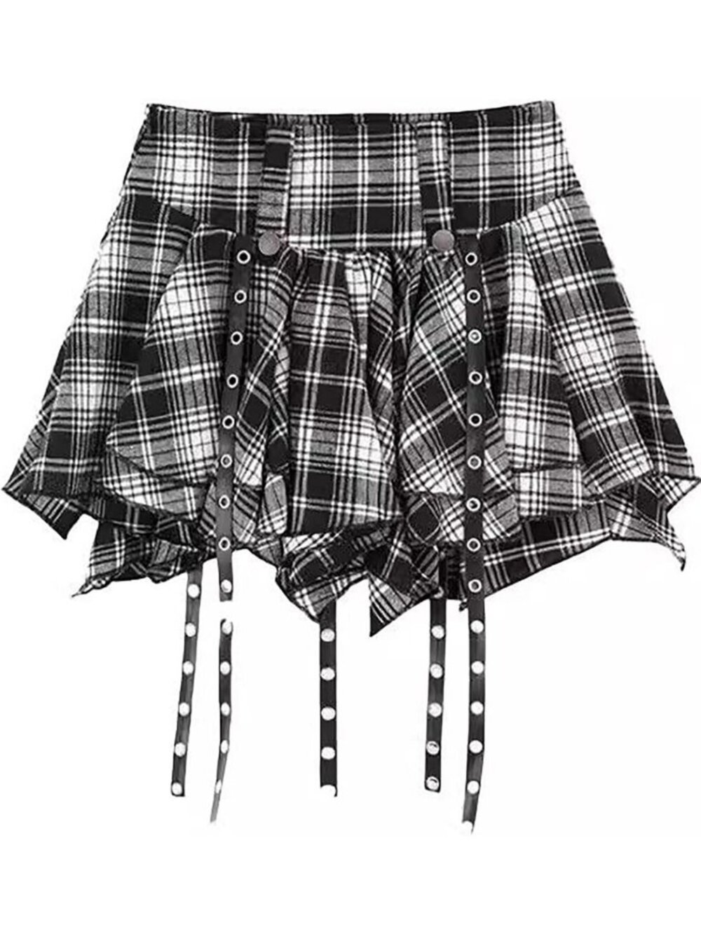 Goth Punk Y2K Plaid Mini Skirt - Pleated Fairy Skort for Edgy Style & Vibes